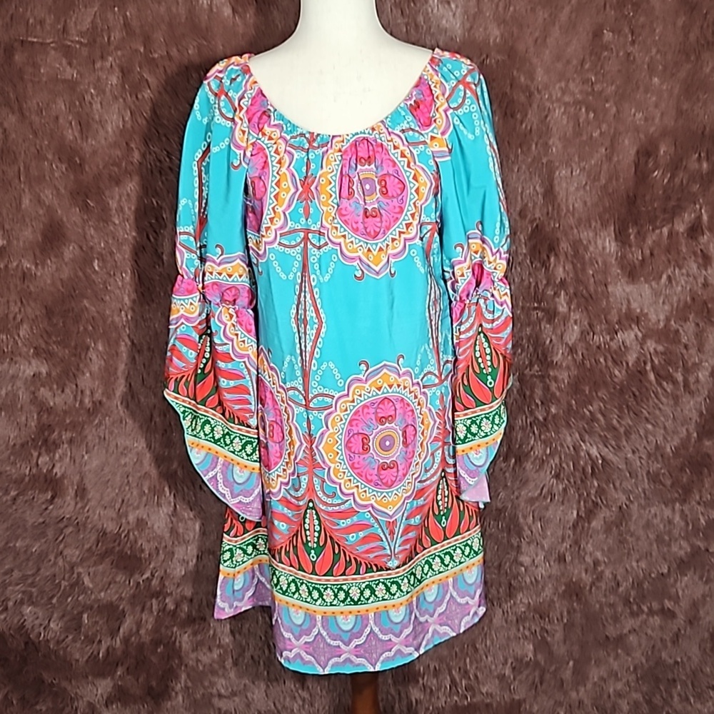 The Hanger Off Shoulder Bell Sleeve Multi Design Dress